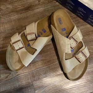 Birkenstock Arizona taupe suede leather new